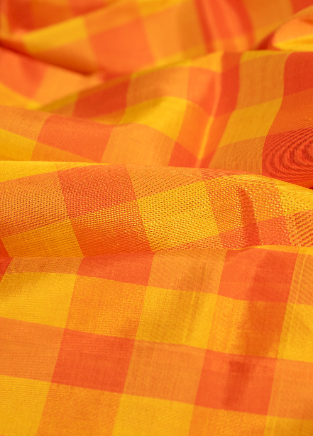 Yellow Orange Kattam Kanchi Silk Cotton Saree Manikyam | SHOBITAM