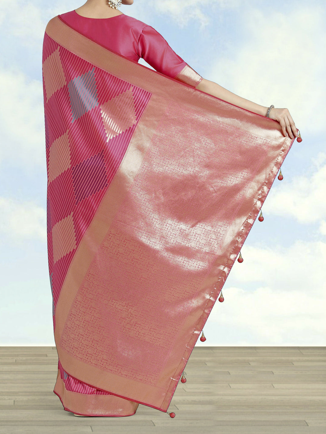 Light Pink Colour Banarasi Silk Zari Weaving Saree