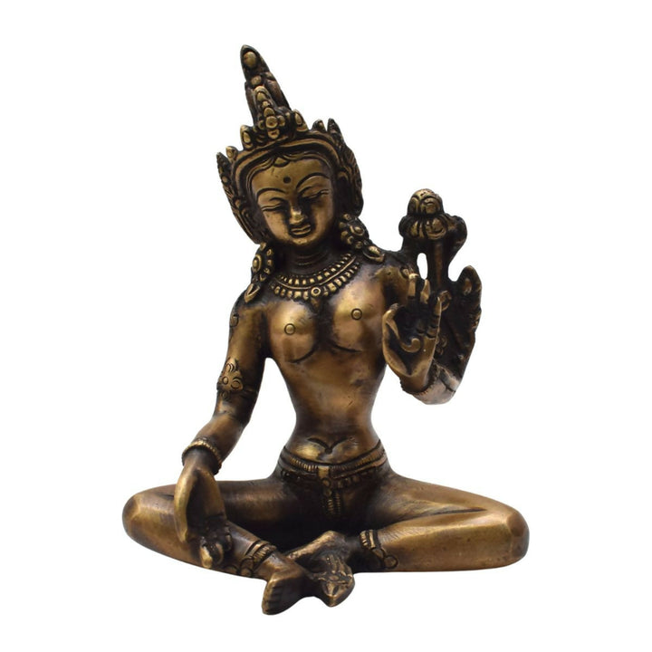 BRASS TARA DEVI IDOL WITH ANTIQUE FINISH 5.00*4.00*3.00 | SHOBITAM