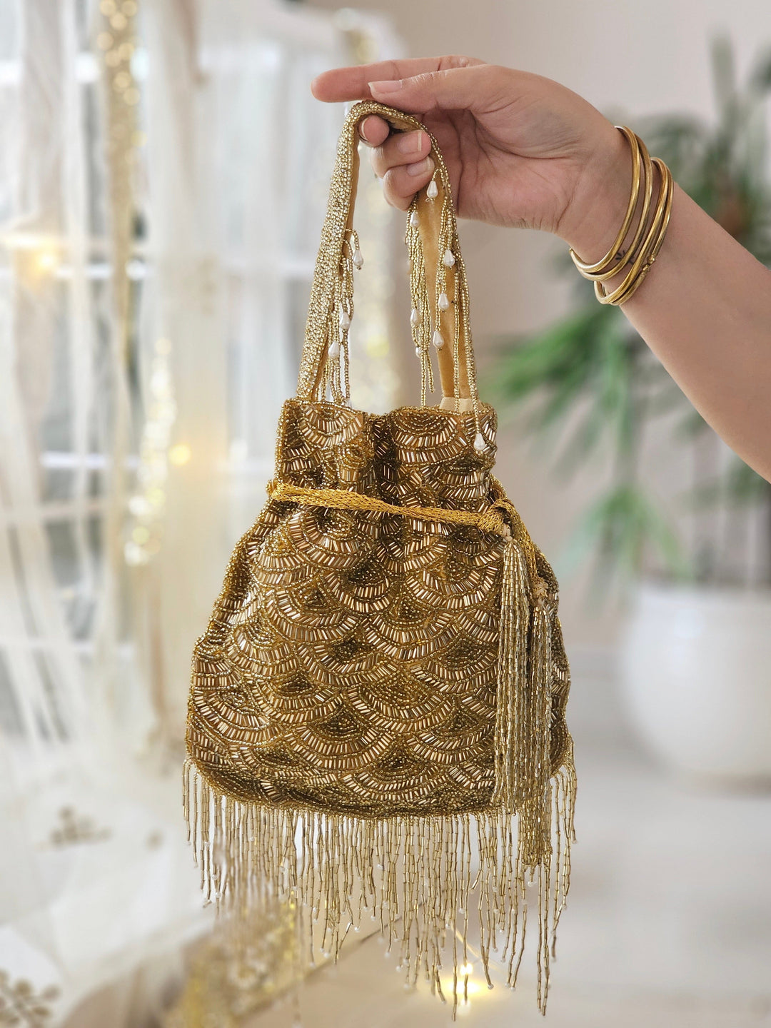 Zaara Potli with Glass Beads and Embroidery