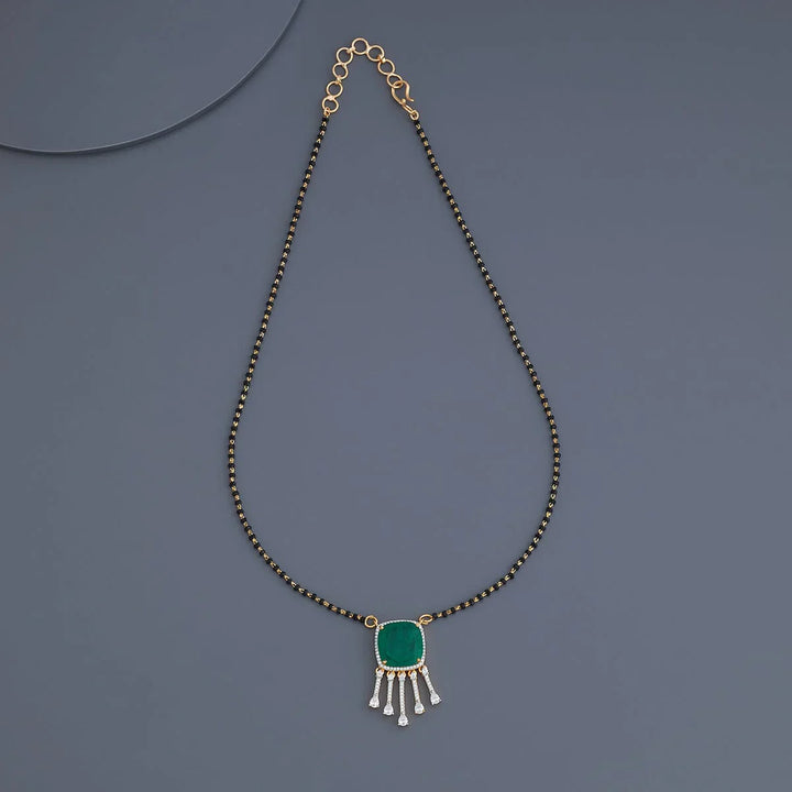 Elegant Rodium Finish Mangalsutra with Contemporary Design and CZ Pendant