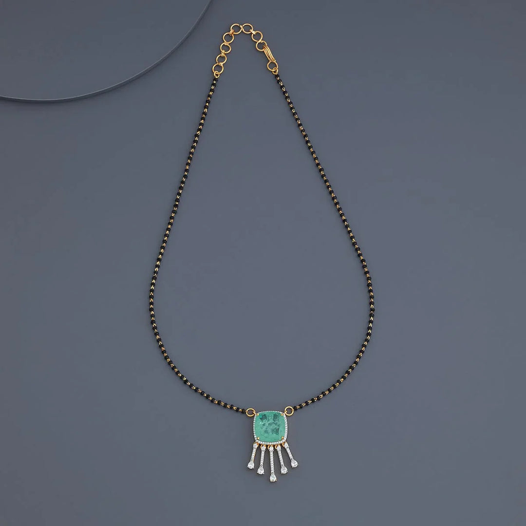 Elegant Rodium Finish Mangalsutra with Contemporary Design and CZ Pendant