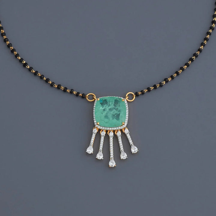 Elegant Rodium Finish Mangalsutra with Contemporary Design and CZ Pendant