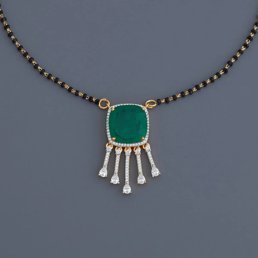 Elegant Rodium Finish Mangalsutra with Contemporary Design and CZ Pendant