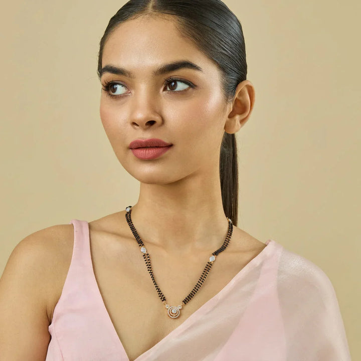 Stylish Double-Strand Mangalsutra with CZ Stone Details