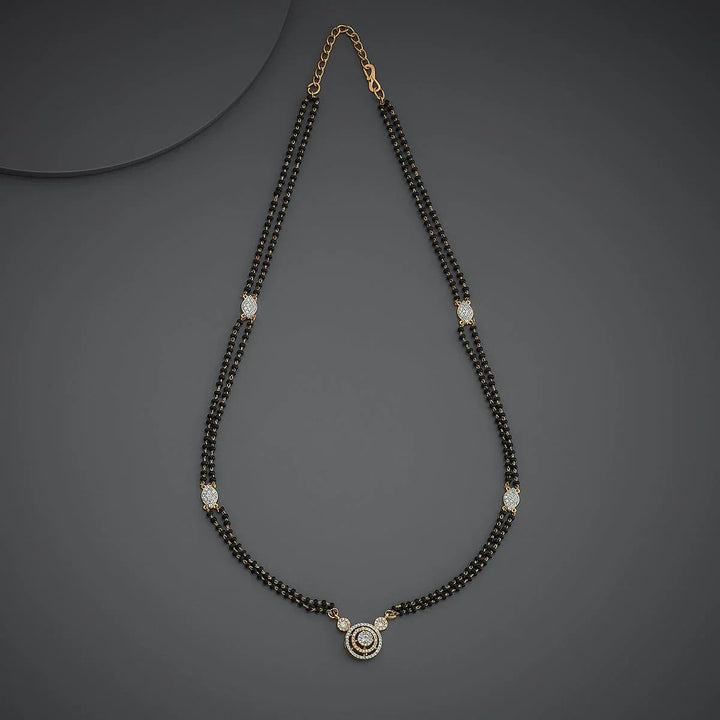 Stylish Double-Strand Mangalsutra with CZ Stone Details
