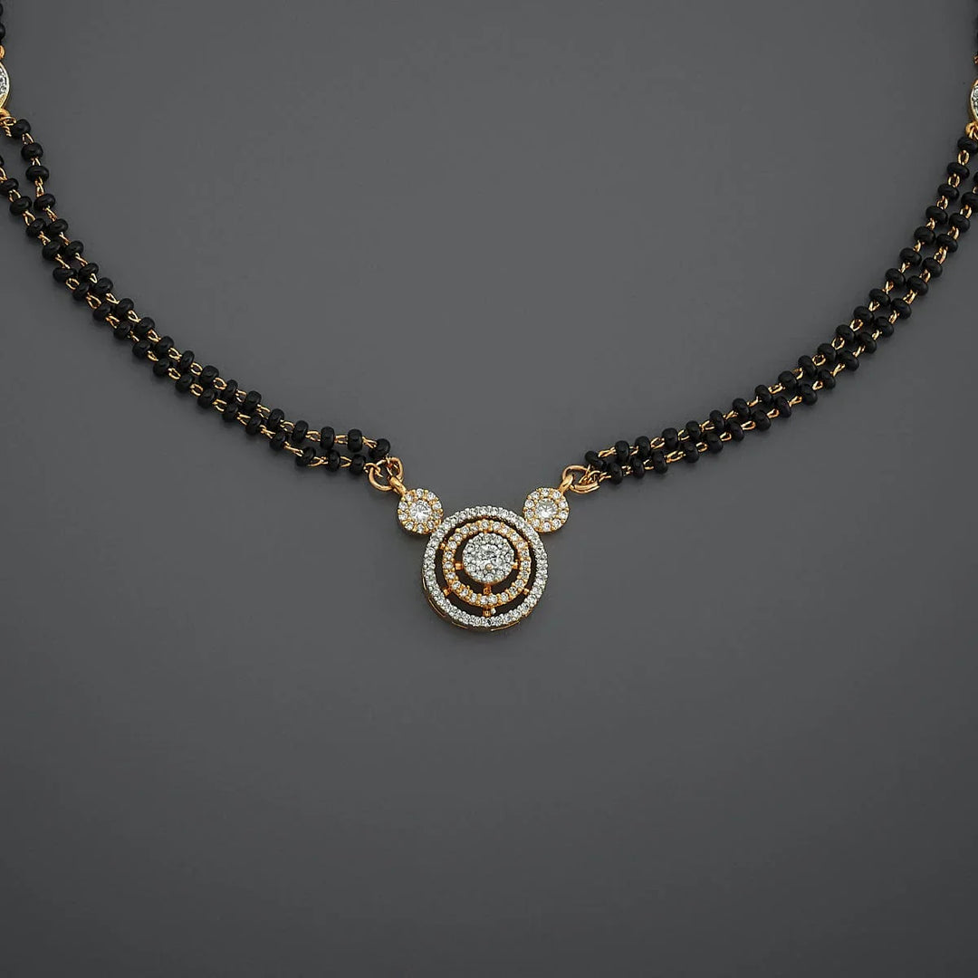Stylish Double-Strand Mangalsutra with CZ Stone Details