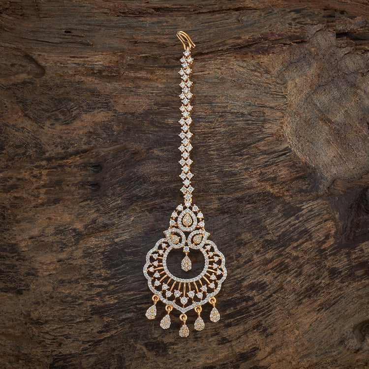 Traditional Design Tikka with shimmering white stones and beads