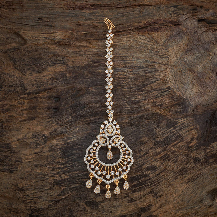Traditional Design Tikka with shimmering white stones and beads