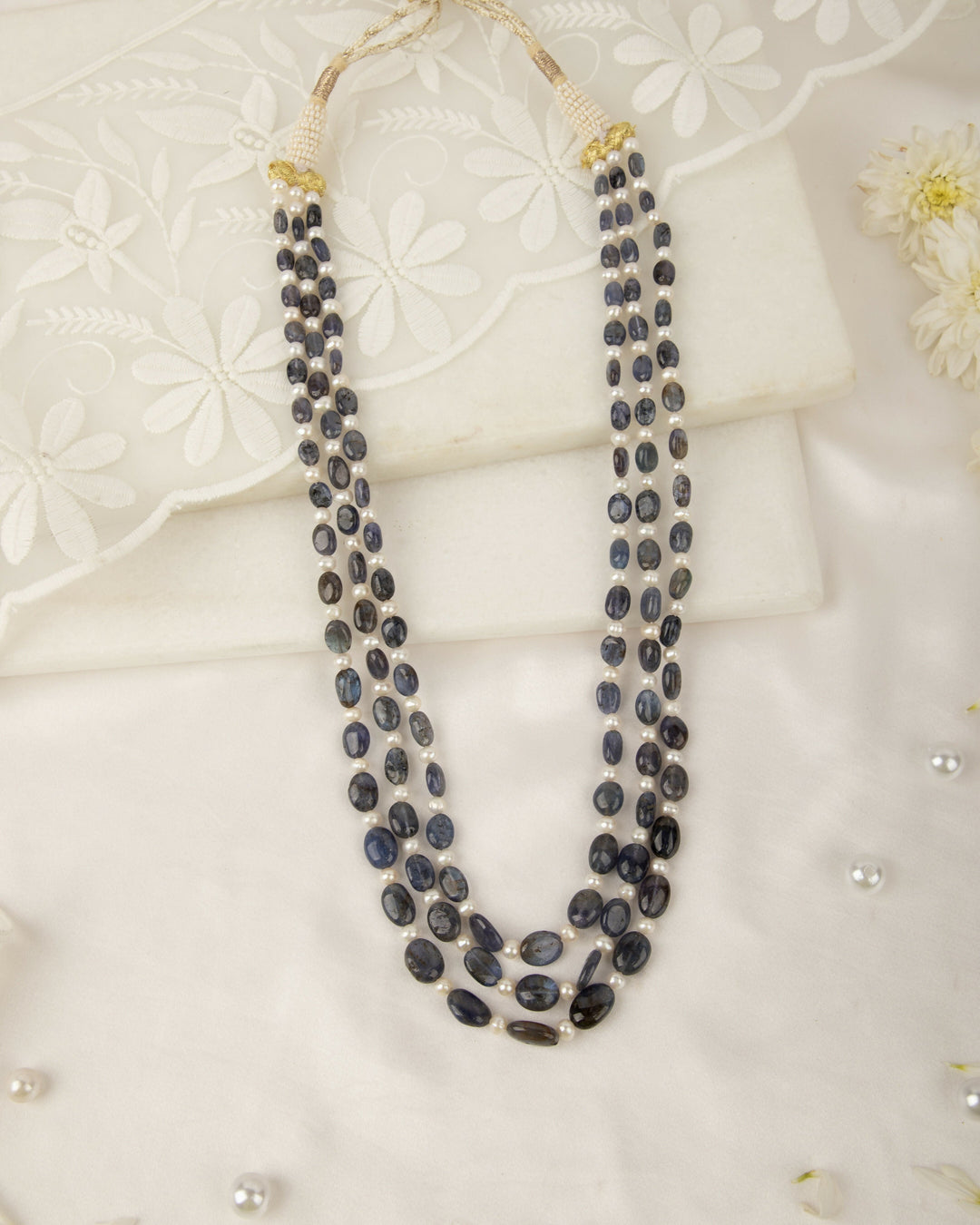 Neel Tara – Tanzanite & Pearl Mala | SHOBITAM
