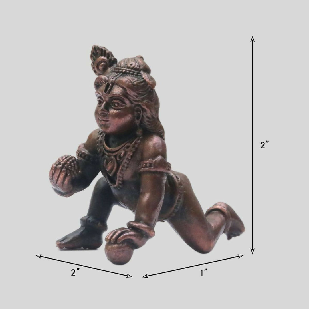 COPPER CRAWLING KRISHNA IDOL | SHOBITAM
